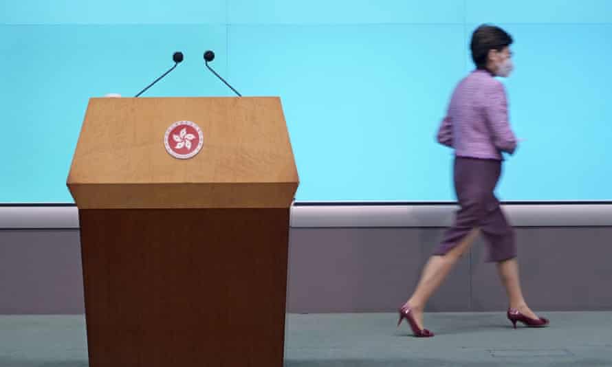 Carrie Lam: a divisive leader in Hong Kong’s turbulent times | Carrie Lam 3 Carrie Lam leaves after a news conference in Hong Kong on Monday announcing she will step down in June.