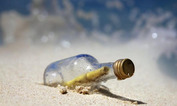 A stock image of a message in a bottle. The 