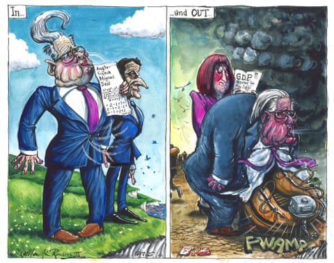 Martin Rowson on Keir Starmer’s migration deal with France – cartoon, panel 1