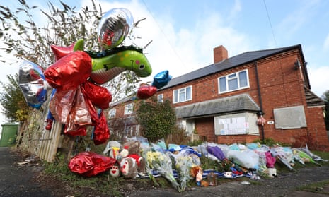 Tributes left outside the home of Arthur Labinjo-Hughes in Solihull, West Midlands.