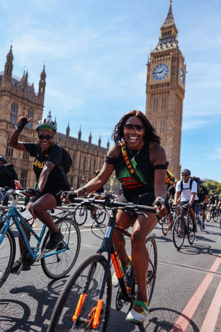 The Black Unity Bike Ride passes parliament.