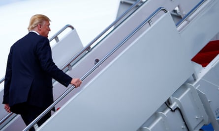 President Trump boards Air Force One.