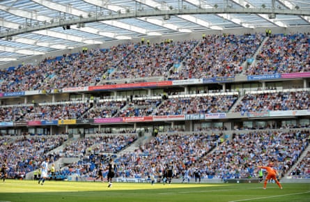 The Amex Stadium is packed at its official opening, a friendly against Tottenham in July 2011.