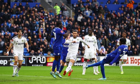 Jaden Philogene of Cardiff City scores the first goal .