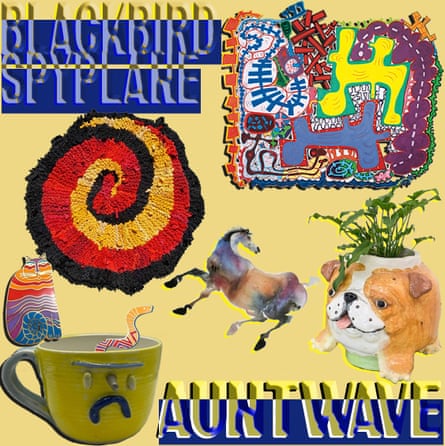 collage d'images comprenant un cheval jouet et une tasse