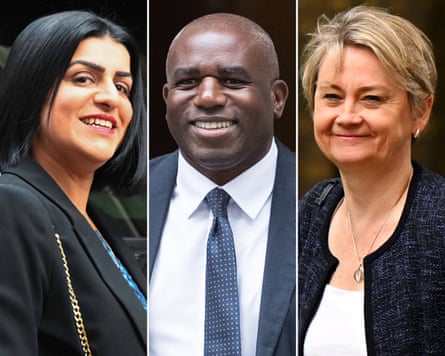 Shabana Mahmood, the new home secretary; David Lammy, the new deputy prime minister; and Yvette Cooper, the new foreign secretary.