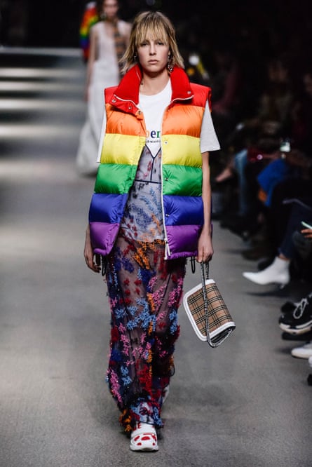 ‘The world is changing, but the fashion industry is not changing with it.’ Campbell walking in the Burberry show at London fashion week, 2018.