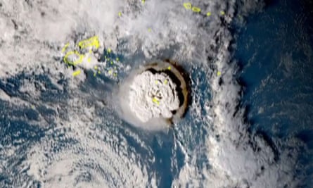 Satellite image of eruption