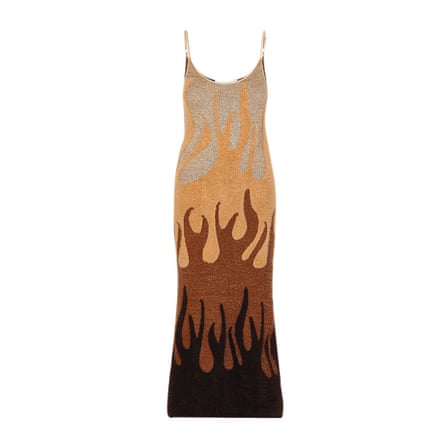 Flame print strappy dress