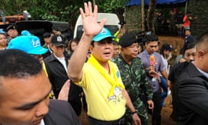 Prayuth Chan-ocha, the Thai prime minister, arrives at the cave site