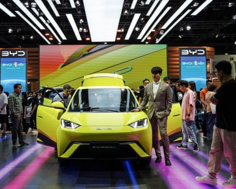 BYD Seagull electric car at a car show