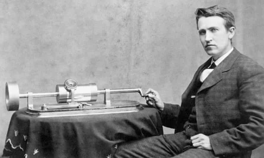 Professor Thomas Edison and his speaking phonograph