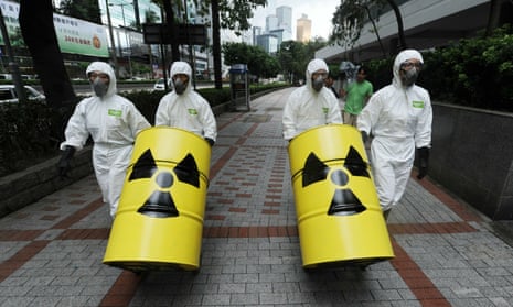 A protest by members of Greenpeace in Hong Kong in 2010 against the Daya Bay plant.
