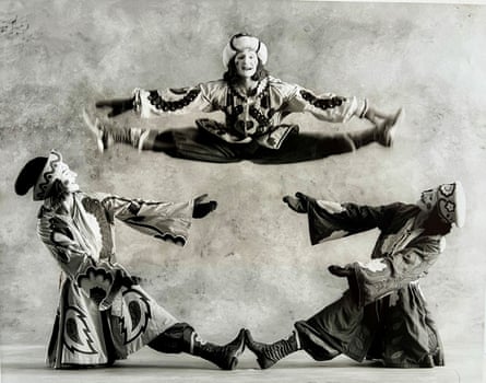 Brew Russian dancing with two other dancers
