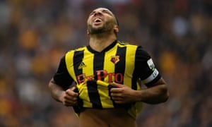 Troy Deeney celebrates reaching the FA Cup final.