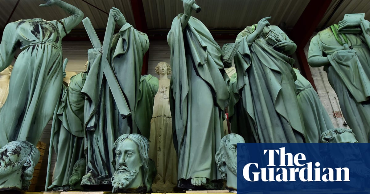 Giant statues of saints to crown latest step in 600m restoration of Notre Dame