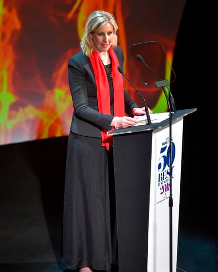 Smyth receiving her award in Bilbao.