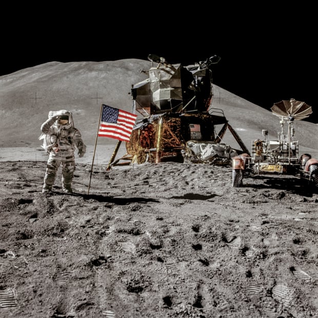 Apollo 15, 2 August 1971, astronaut David Scott’s photograph of James Irwin saluting the US flag