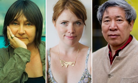 A composite of three authors: (left) Ali Smith, (middle) Clementine Ford, (right) Yan Lianke