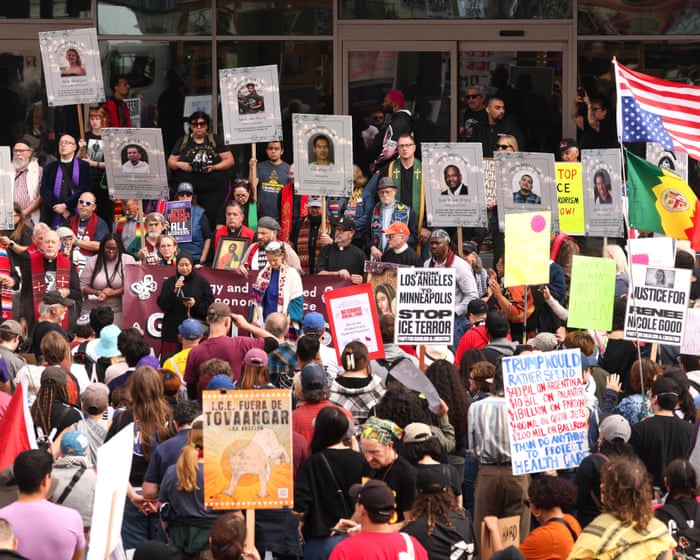 ‘Standing up for our workers’: US unions raise thousands for victims of ICE crackdown