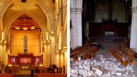 Drone footage shows years of damage to earthquake-struck Christchurch cathedral – video
