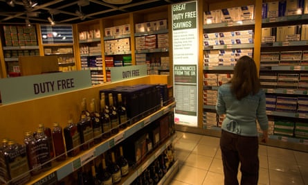 A duty free shop at Manchester airport Terminal 3.
