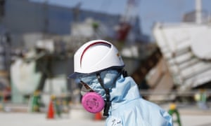 Worker in protective suit