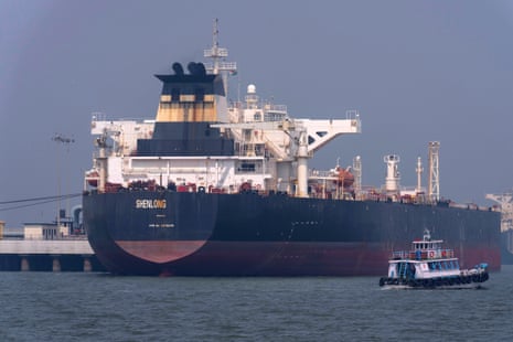 The Liberia-flagged tanker Shenlong Suezmax, carrying crude oil from Saudi Arabia, that cleared the strait of Hormuz