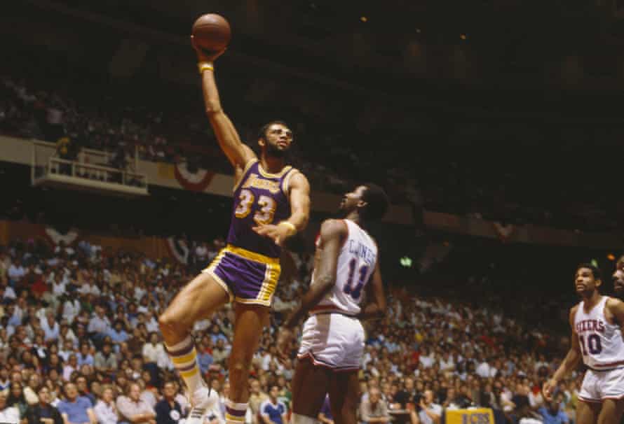 Kareem Abdul-Jabbar in 1982, during his career with the Los Angeles Lakers