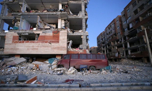 Destroyed buildings in Sarpol-e-Zahab in western Iran Photograph: Pouria Pakizeh/AP  Destroyed buildings in Sarpol-e-Zahab in western Iran Photograph: Pouria Pakizeh/AP