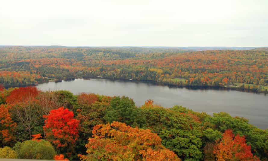 Panoramic view from the lookout tower in Dorset, Ontario
