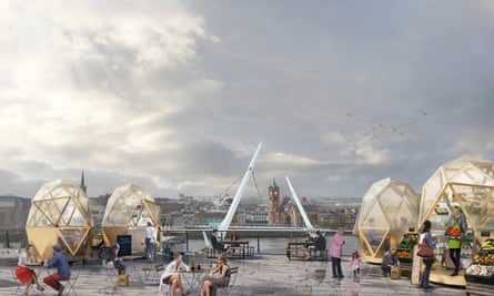 The researchers hope that pop-up pods occupied by community organisations and commercial groups at the Peace Bridge could create a greater sense of community.