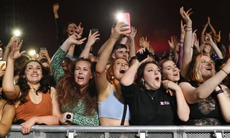 Fans at a Blossoms concert in Liverpool in May, one of the first permitted non-socially distanced audiences.