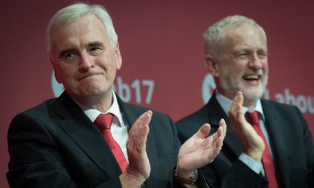 John McDonnell and Jeremy Corbyn at the Labour party conference in Brighton last month