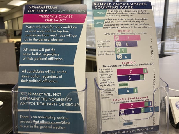 Brochures detailing how the new voting system will work in Alaska