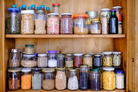 jars in a pantry