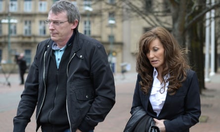 Dave and Sonia Johnson, the parents of Adam Johnson, leave Bradford crown court.