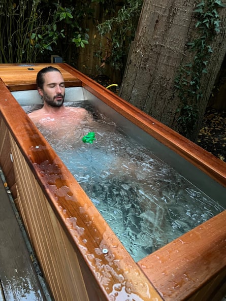 Joe Wicks resting in his ice bath