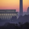 The Washington skyline is seen at dawn, Sunday, Nov. 8, 2020, the morning after incumbent President Donald Trump was defeated by his Democratic challenger, President-elect Joe Biden. From left are the Lincoln Memorial, the Washington Monument, and the U.S. Capitol. (AP Photo/J. Scott Applewhite)