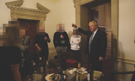 Boris Johnson at one of the No 10 gatherings. 