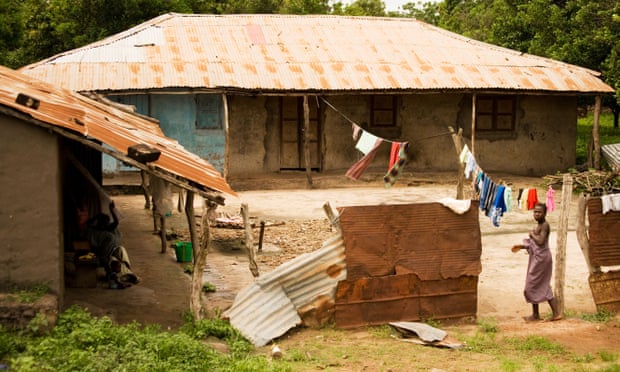 A village compound in the Gambia, west Africa.