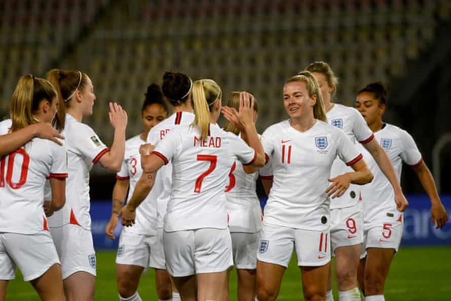 Beth Mead scores for England. This could be a long night for Macedonia.