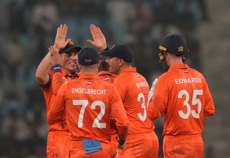 Najibullah Zadran is bowled by Van Der Merwe with his first ball of the innings.
