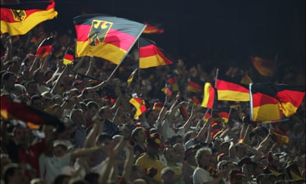 German flags at football match