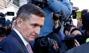 Michael Flynn, a former US national security adviser, leaves the district court in Washington after a sentencing hearing.