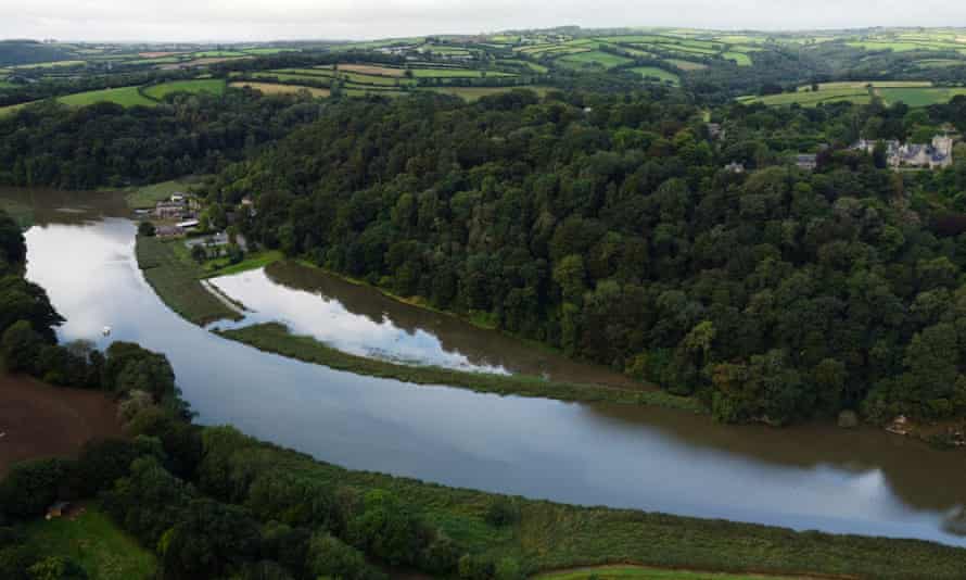 An aerial photo of the site successfully flooded.