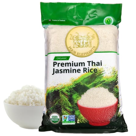 Arroz jazmín Hom Mali tailandés orgánico premium Four Elephants
