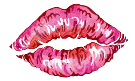 Illustration of pink lips against white background