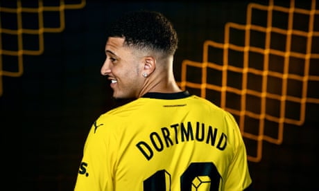 Jadon Sancho in his Borussia Dortmund shirt