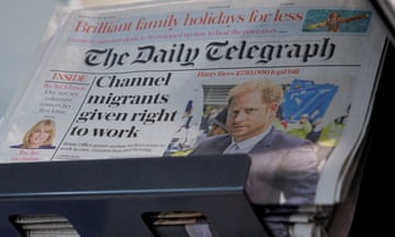 Copies of the Daily Telegraph on display